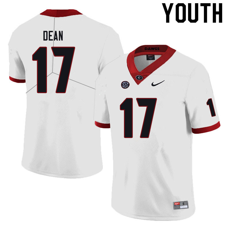 Youth #17 Nakobe Dean Georgia Bulldogs College Football Jerseys Sale-Black - Click Image to Close